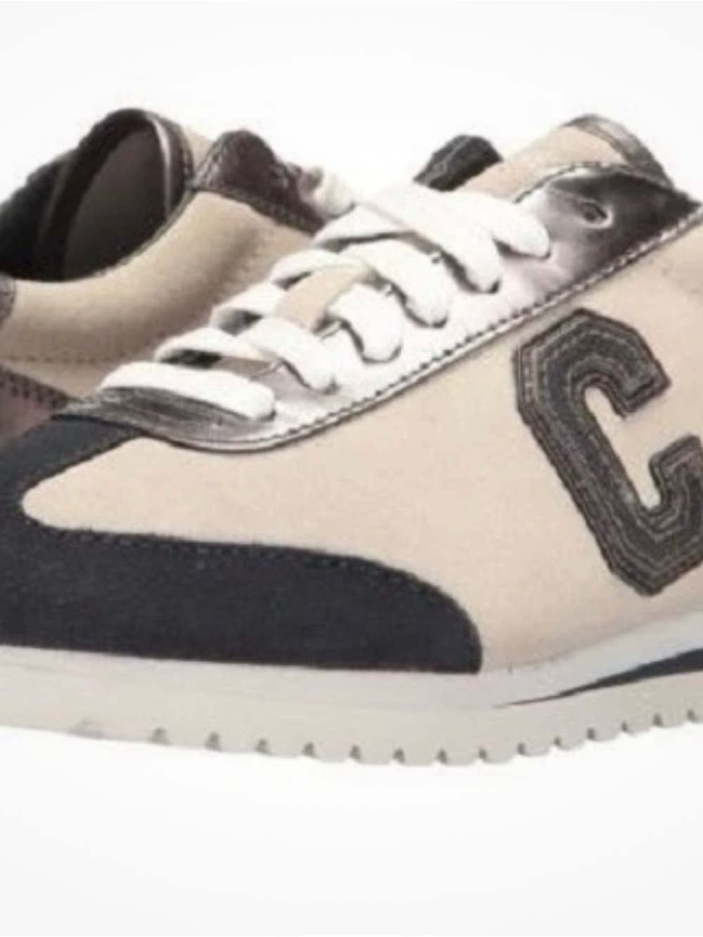 Coach Women's Beige and Black Low-Top Sneakers
